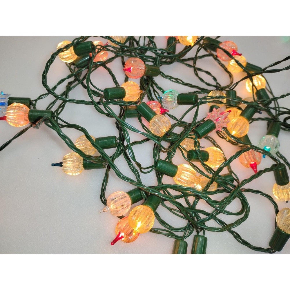 50x - Vintage Christmas Mini Lights with Reflectors Multi Color Tested - Picture 11 of 13